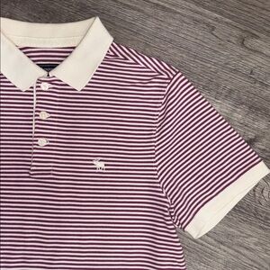Abercrombie & Fitch Purple White Striped Men’s Casual Polo T-shirt Summer Vibes